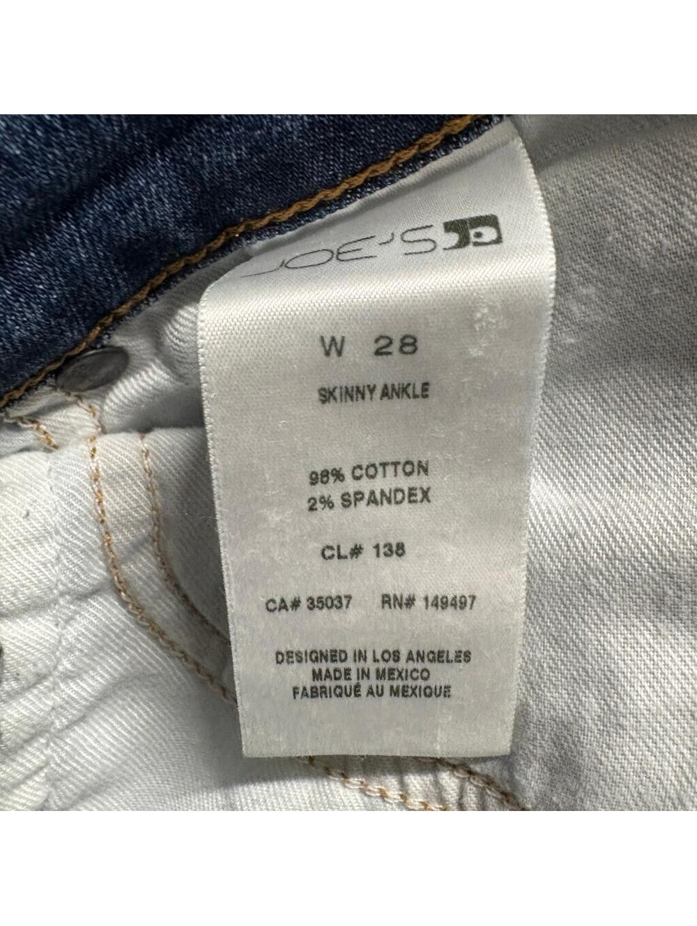 Joe's Jeans Skinny Ankle Distressed Blue Denim Jeans Womens Size 28 - Picture 3 of 11